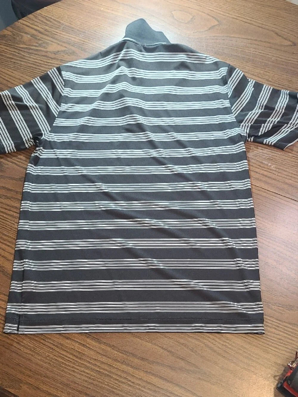 Nike Golf Tour Performance Men's Black and White Striped Polo Shirt Size Small